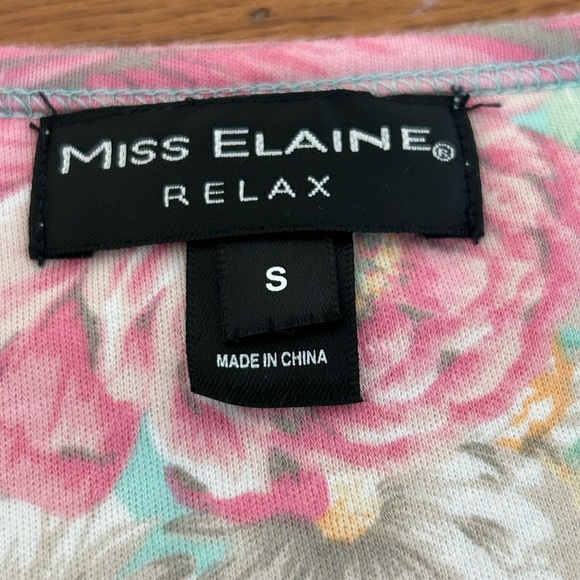 Miss Elaine Relax Floral Dress Green Pink Size S - Picture 6 of 13